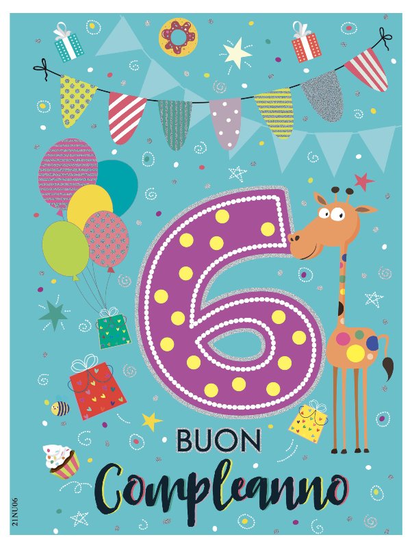 BIGLIETTO 6 ANNI C/FOIL