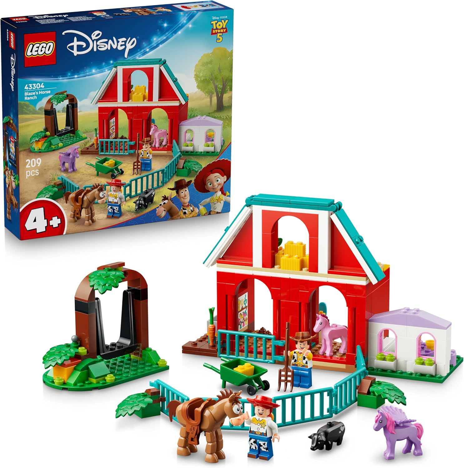 TOY STORY  Pixar Il Ranch dei Cavalli di Blaze - Giocattolo con le Minifigure di Woody e Jessie