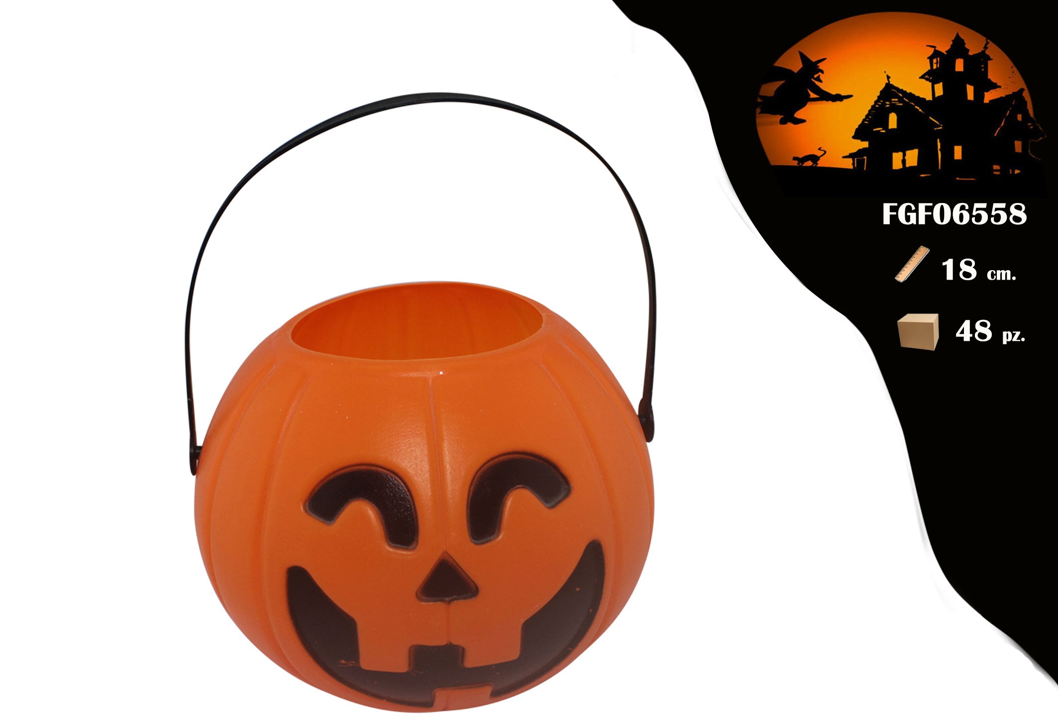 ZUCCA CONTENITORE PLASTICA ARANCIO 15CM 706510
