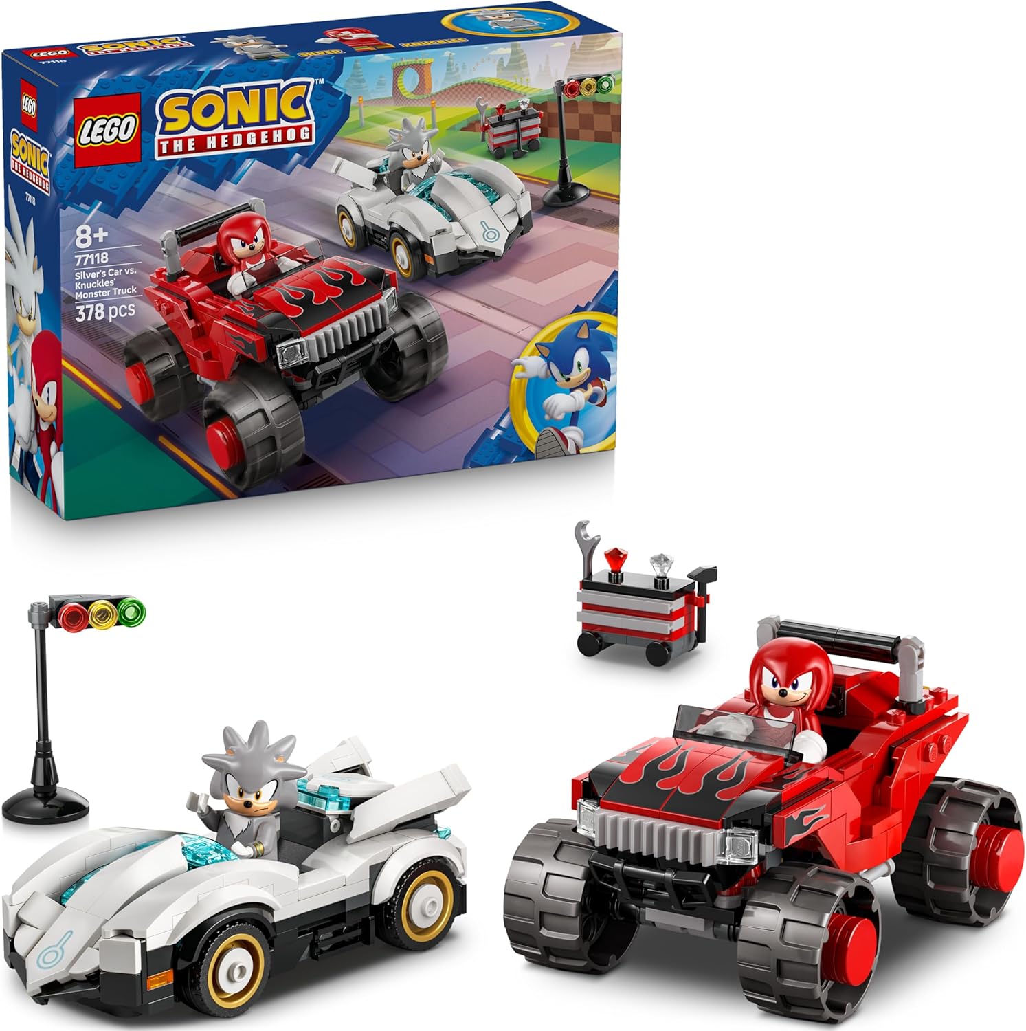 SONIC Auto di Silver vs. Monster Truck di Knuckles