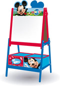Lavagna per bambini di Disney Mickey Mouse con doppia superficie per gessetti e pennarelli e 2 contenitori in tessuto per riporre oggetti