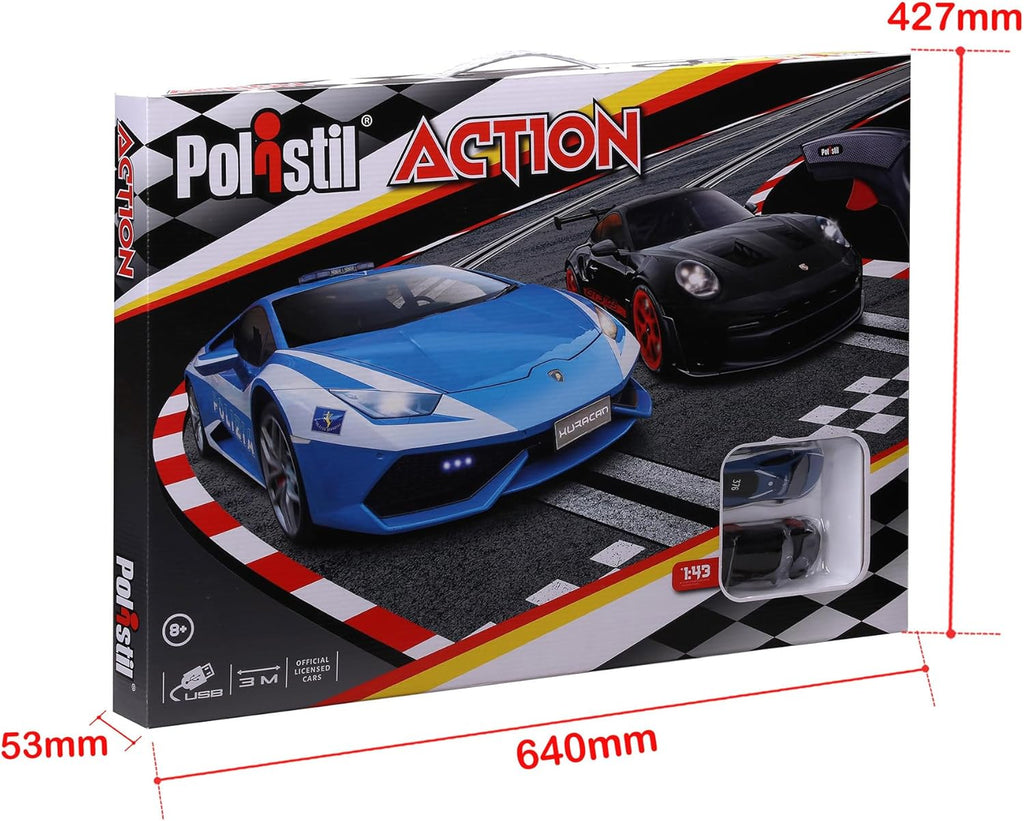 Pista Lamborghini Huracan Polizia e Porsche 911 GT3, Scala 1:43