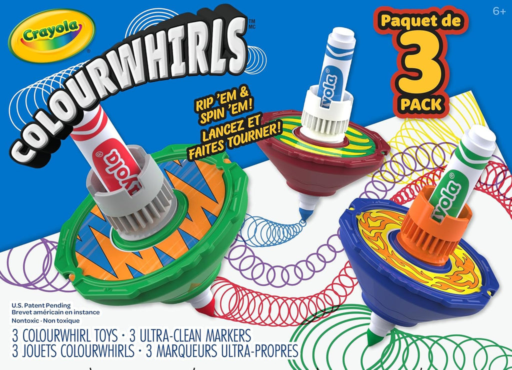 ColourWhirls, la Trottola dei Colori, Set con 3 Trottole