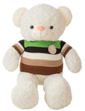 ORSO CON MAGLIONCINO A RIGHE 140 CM BIANCO