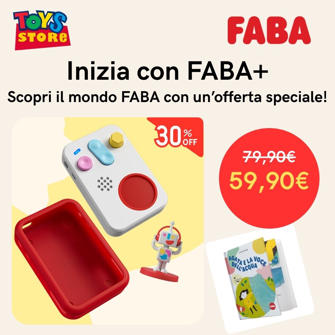 FABA Faba+ Il raccontastorie interattivo FBC10003 - STARTER SET OMAGGIO: GUSCIO PROTETTIVO + LIBRICINO