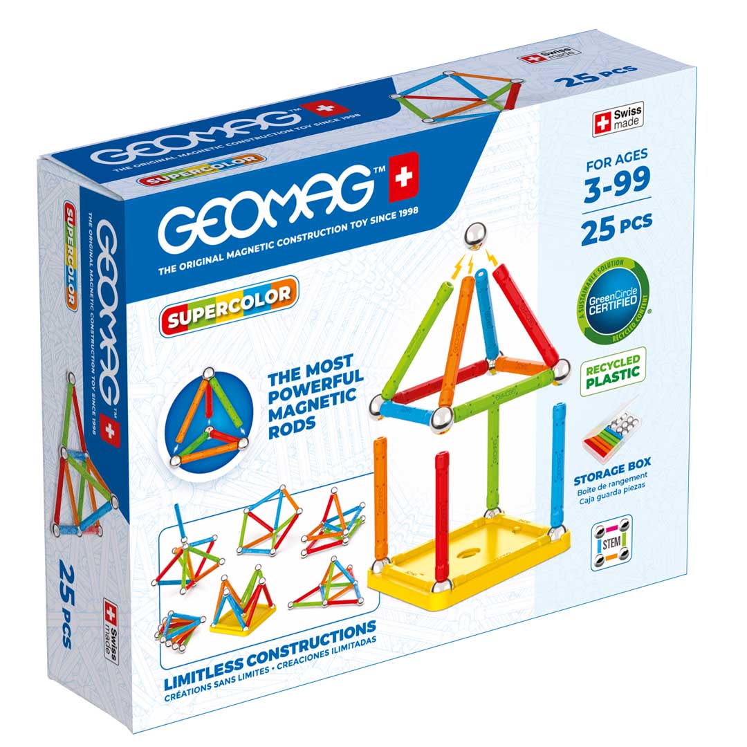 Geomag - Supercolor Recycle 25 pezzi costruzioni Magnetiche 374