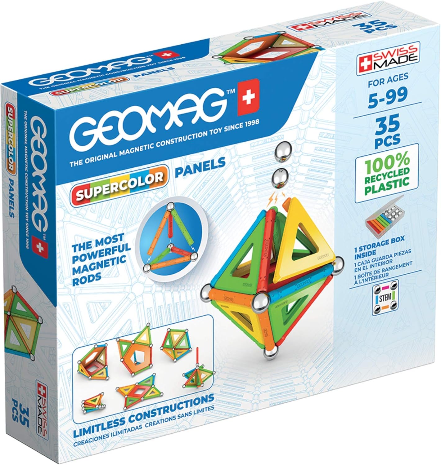 Geomag - Supercolor Costruzioni Magnetiche per Bambini 35PZ