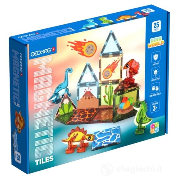 Geomag Magnetic Tiles Dino World -  Magnetici, Pannelli Traslucidi