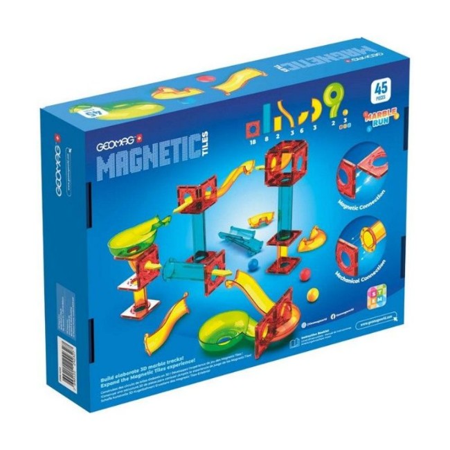Geomag Magnetic Tiles Marble Run 45 Pezzi PISTA BIGLIE