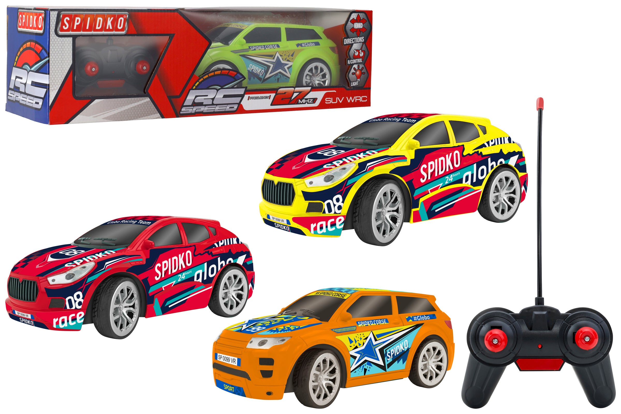 AUTO R/C  DA CORSA 7 FUNZIONI CON LUCI 3 COLORI 1/24
