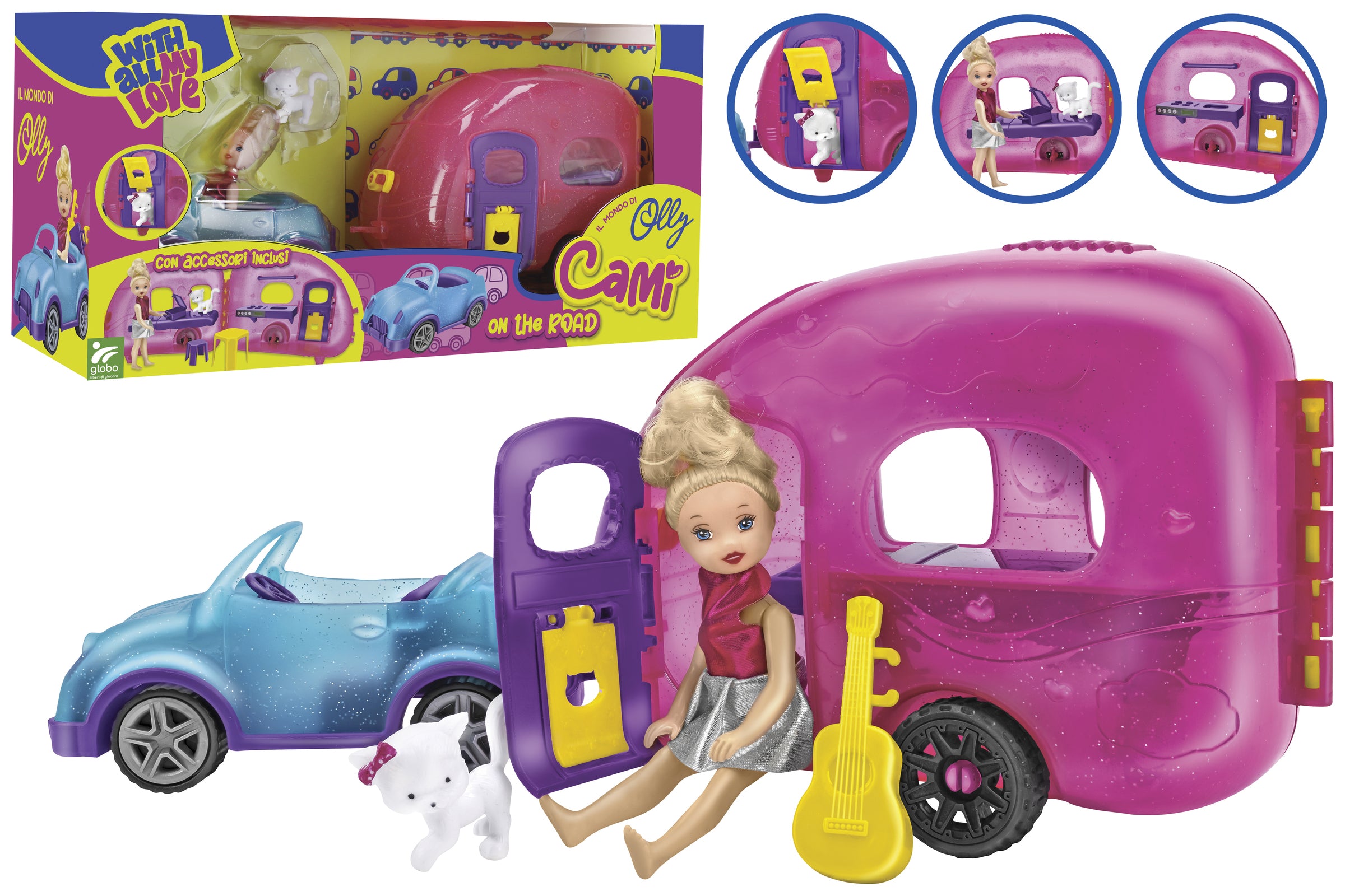 MINIDOLL C/AUTO E CARAVAN C ACCESSORI