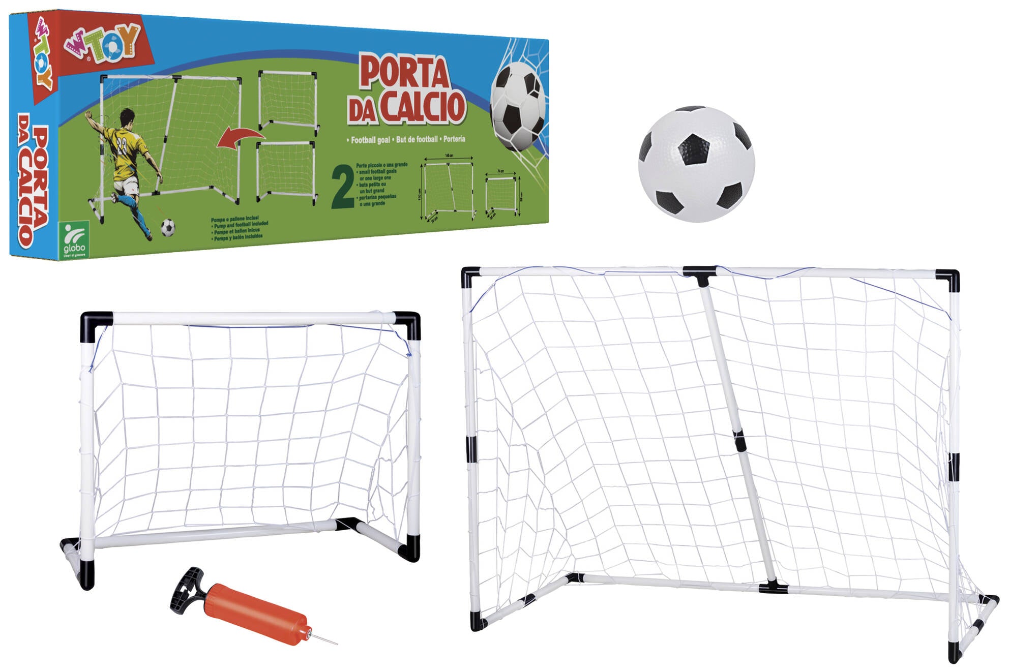 PORTA CALCIO IN PLASTICA2IN1 C/PALLA