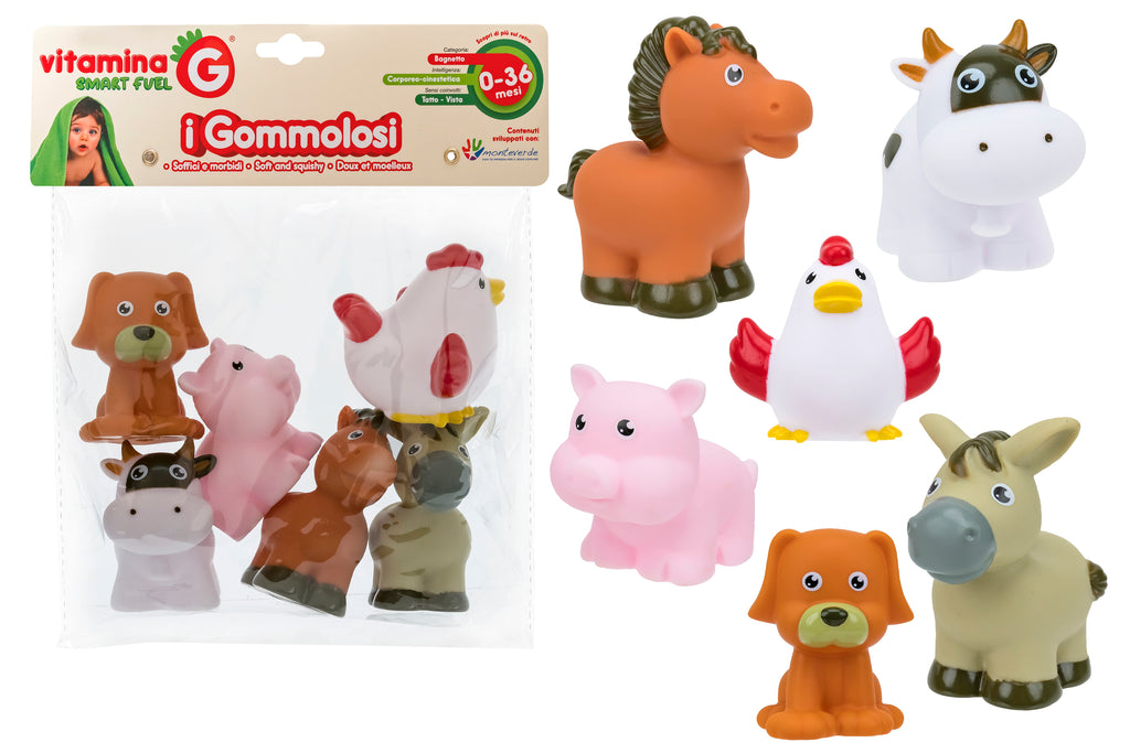 GOMMOLOSI ANIMALI FATTORIA 6PZ