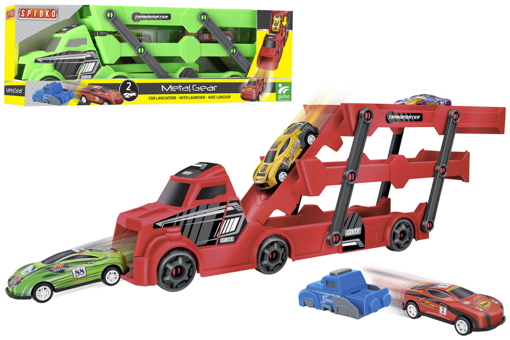 Camion Portauto C/Lanciatore/2 Auto Metallo 2 Colori