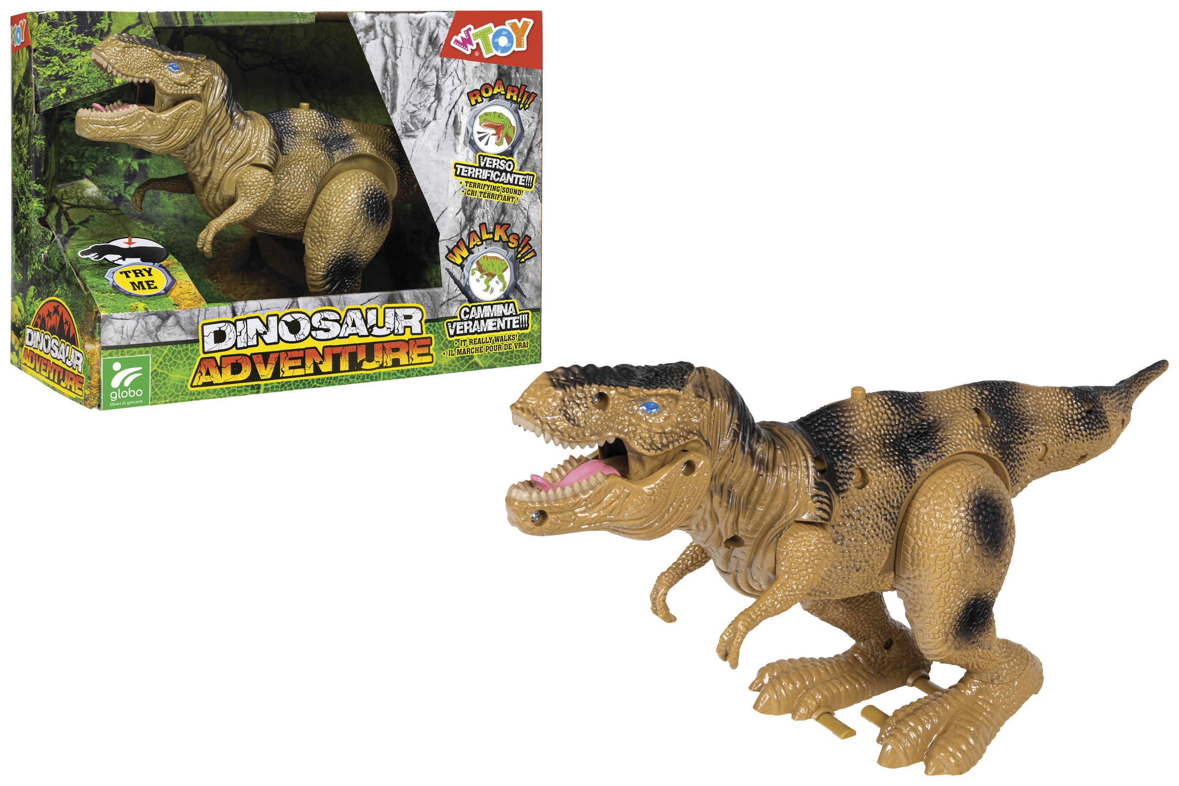 DINOSAURO CAMMINANTE B/O C/SUONI 2COL TRY ME