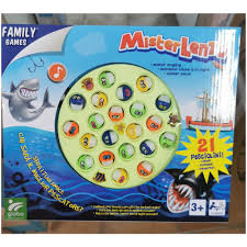GIOCO PESCA 21 PESCI 4 CANNE DA PESCA B/O MUSICA