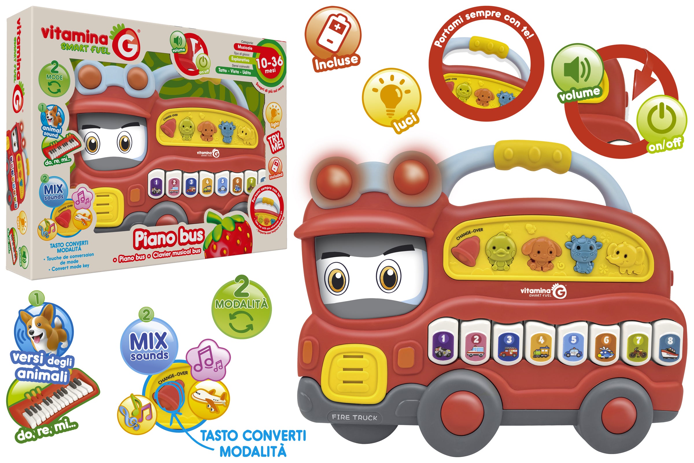 PIANOLA AUTOBUS B/O TRY ME LUCI E SUONI