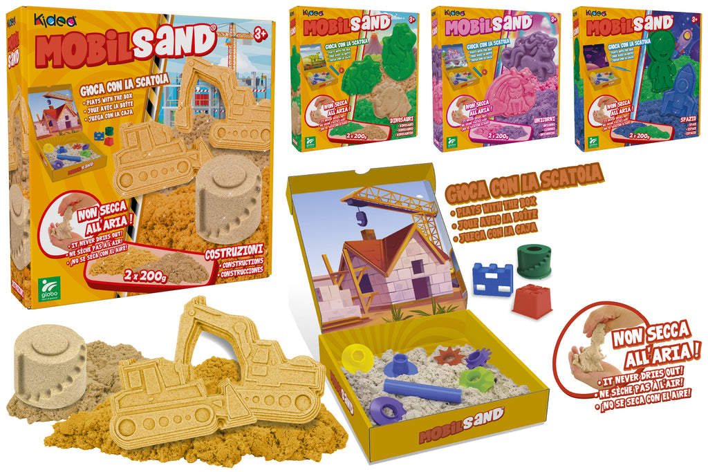 SABBIA CINETICA 2*200 GR C/ACCESSORI 4 ASSORTIMENTO