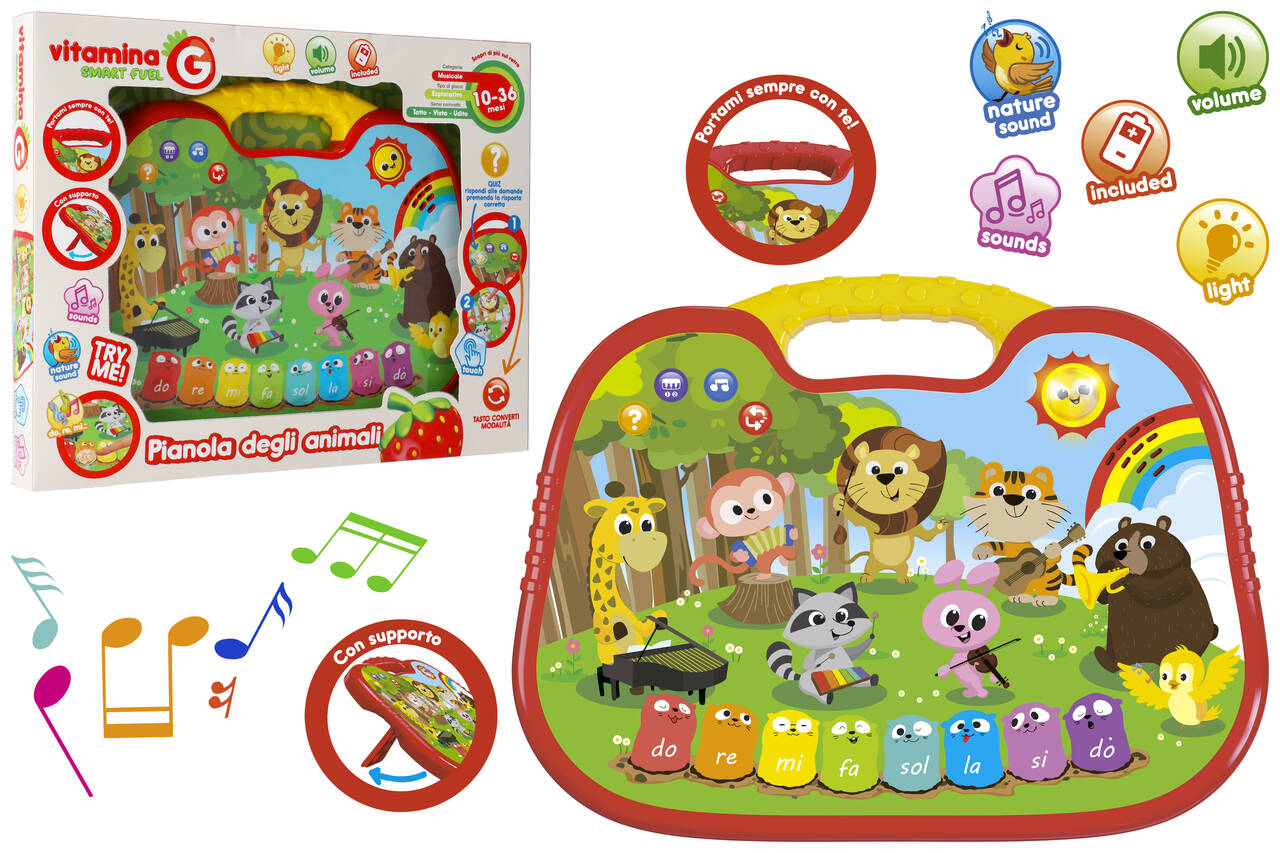 PIANOLA ANIMALI ITA C/MUSICA/LUCI/SUONI T-ME
