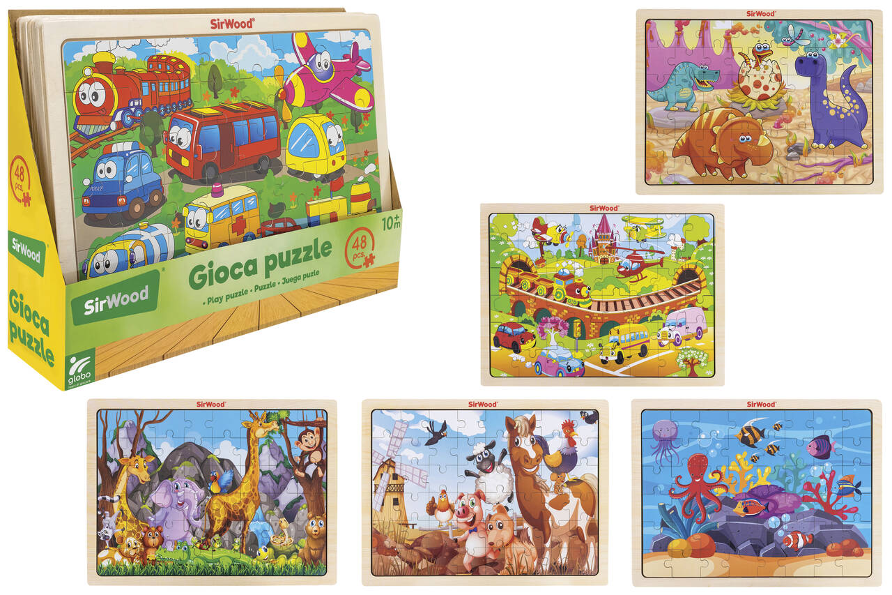 PUZZLE LEGNO 48PZ 40X30 6AS