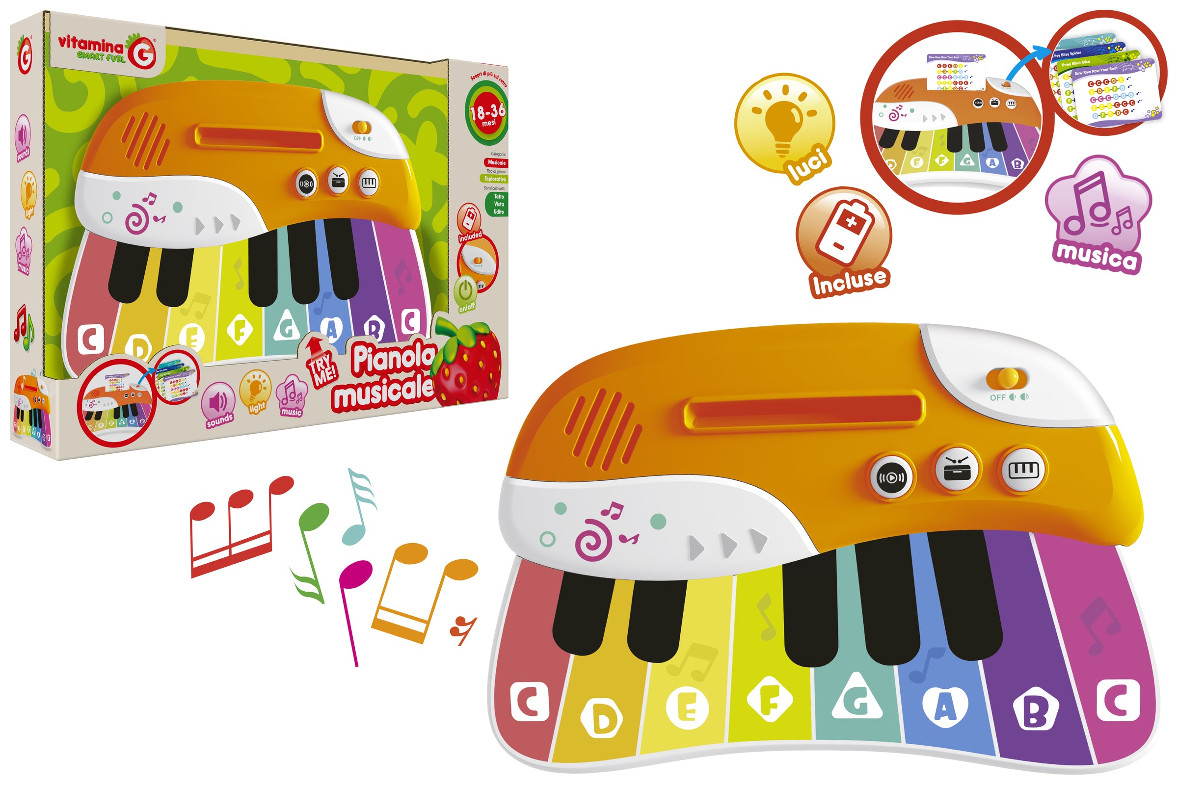 PIANOLA MUSICALE C/LUCI/SUONI TRY ME