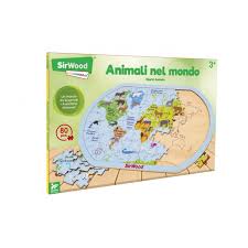 PUZZLE ANIMALI DEL MONDO IN LEGNO