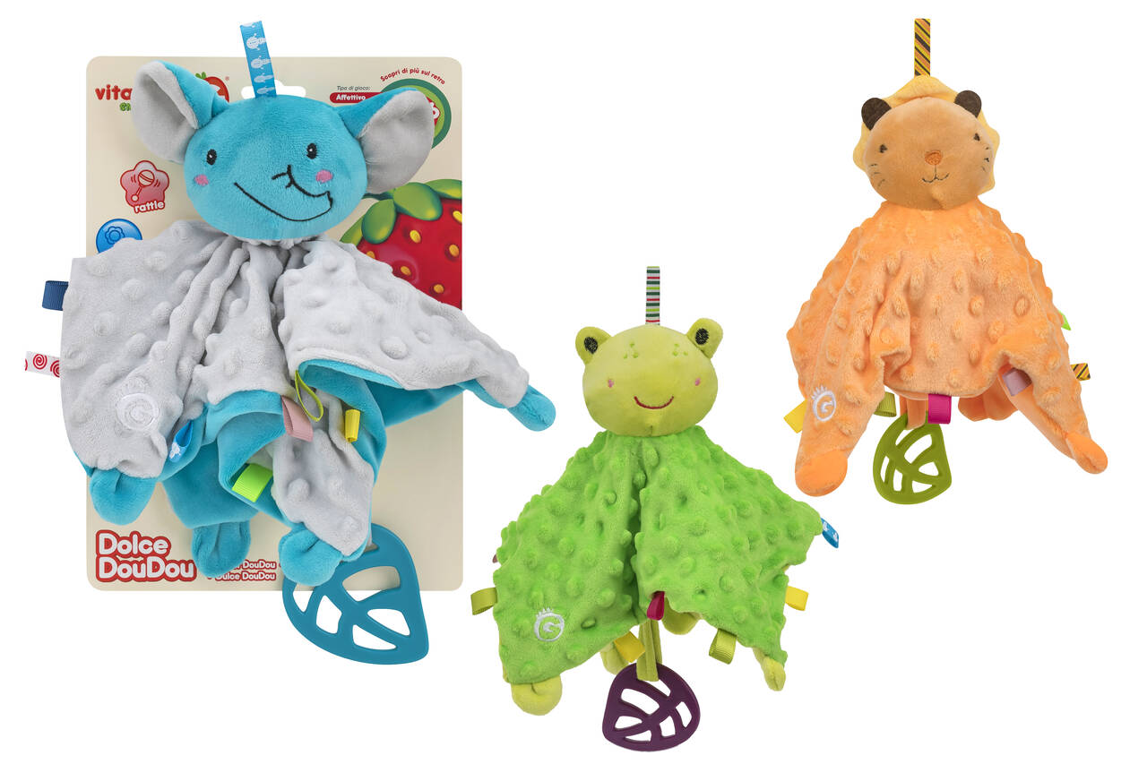 STRACCETTO C/ANIMALE PELUCHE C/ACC DENTIZIONE 3ASS