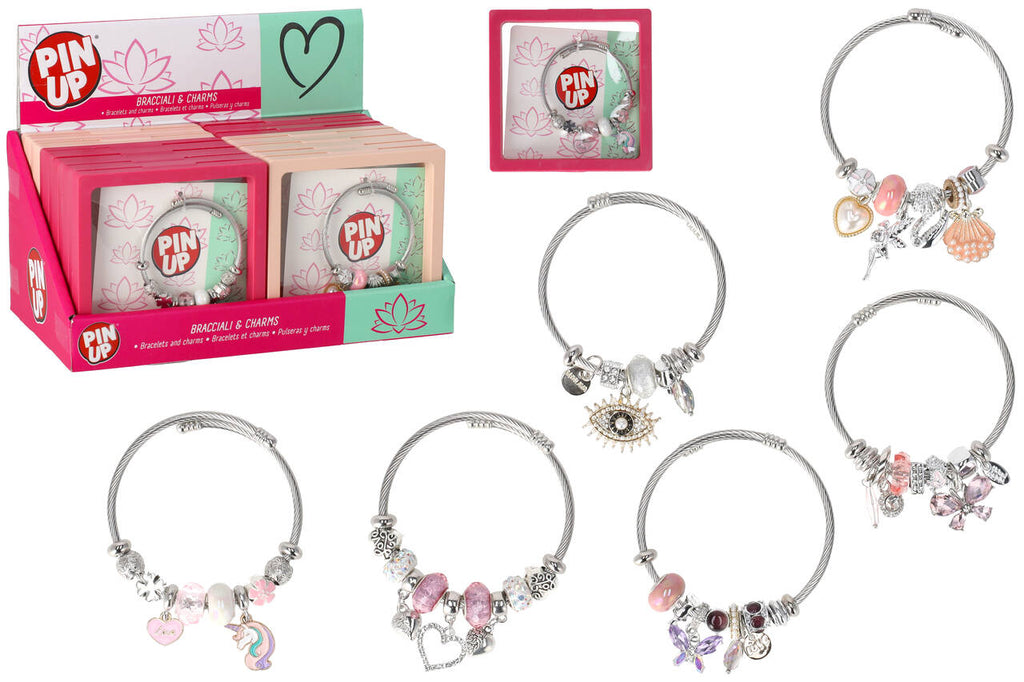 BRACCIALETTO METALLO C/CHARMS 6 ASS