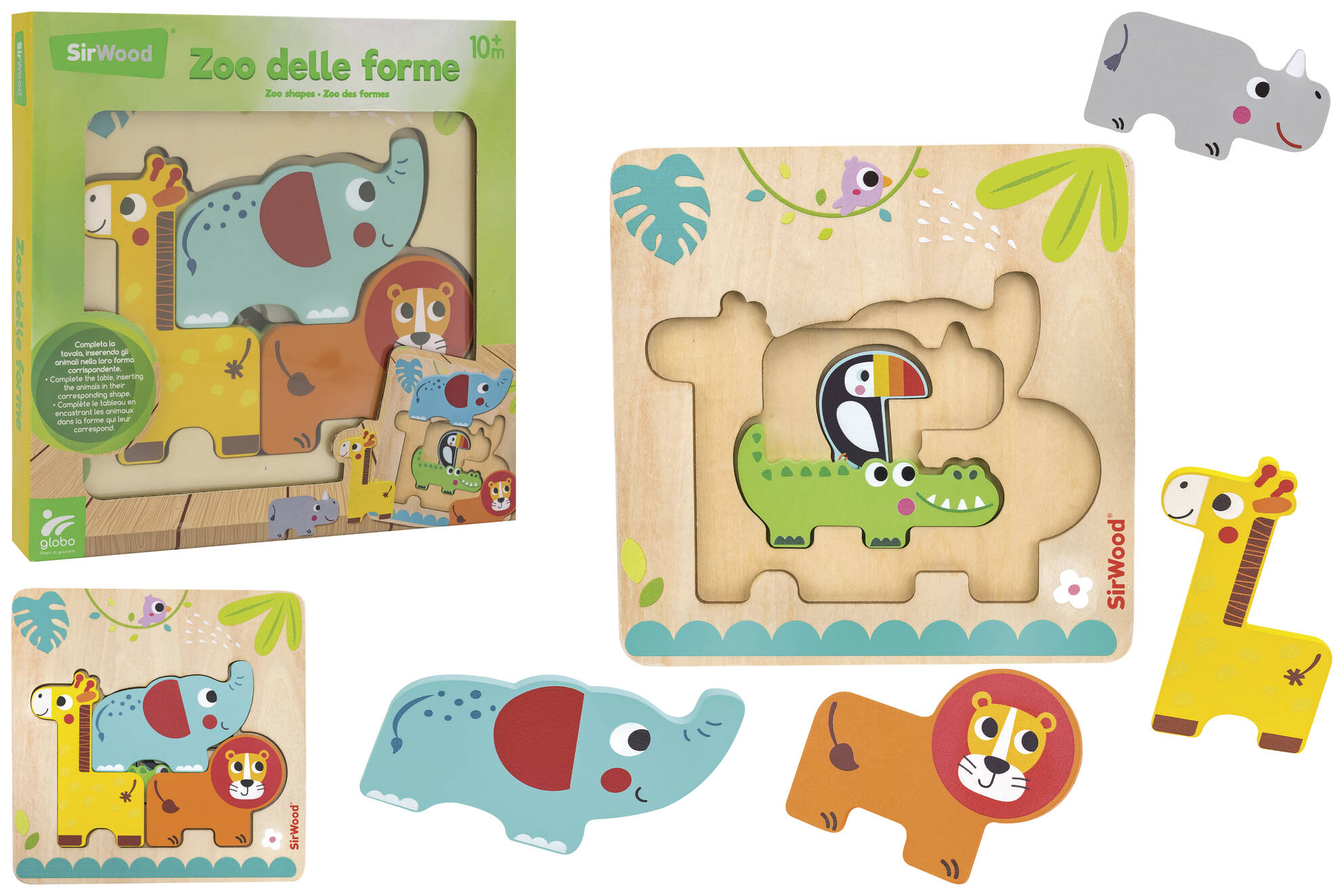 GIOCO IN LEGNO ANIMALI AD INCASTRO MULTI LIVELLO