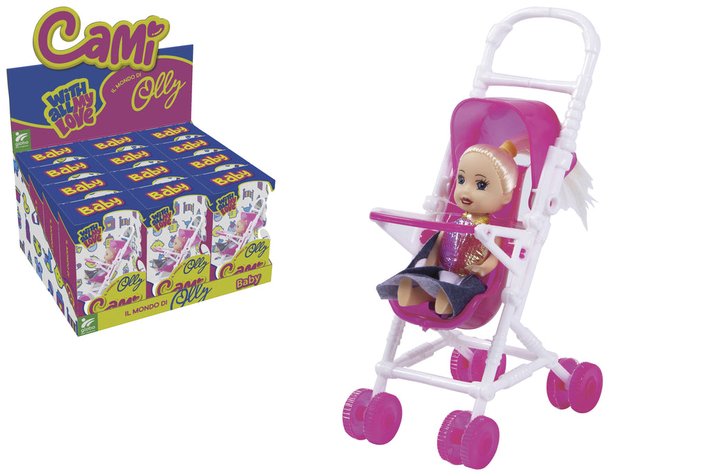 CAMI MINI DOLL+PASSEGGINO E ACCESSORIO SCATOLATO