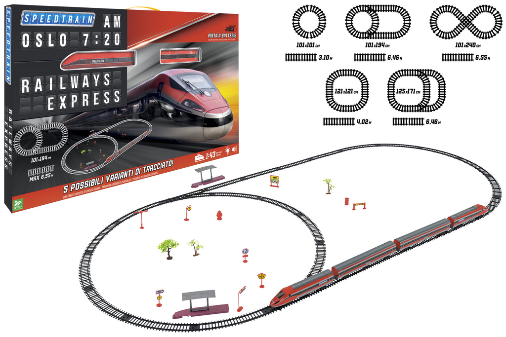 TRENO  PISTA A BATTERIA  50 PEZZI