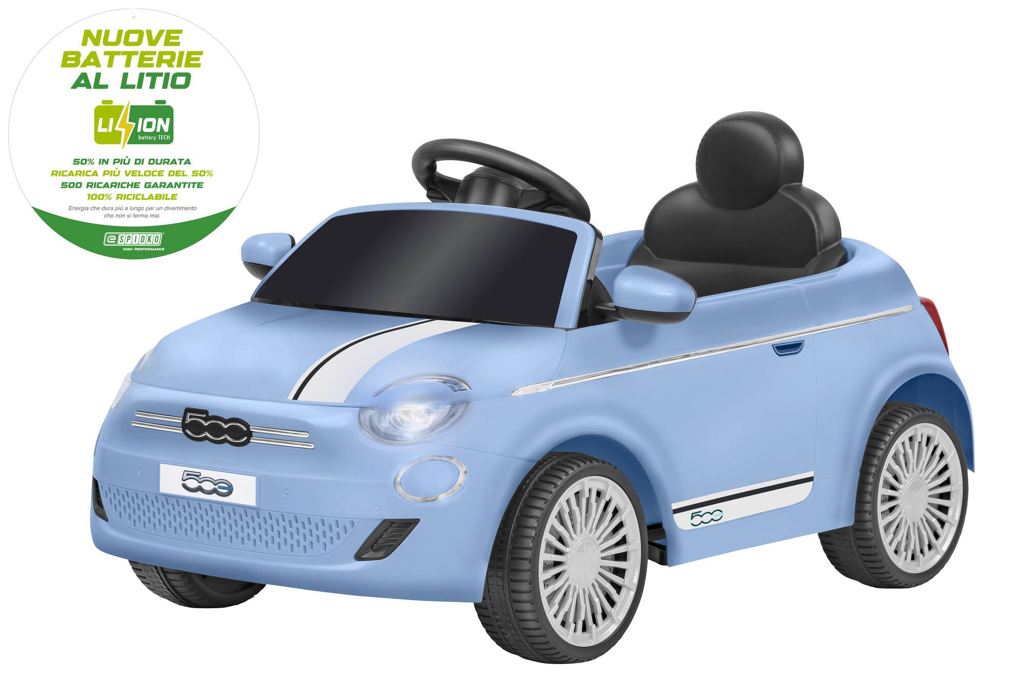AUTO BT LI-ION FIAT 500E AZZURRA 12,6V 4,5AH R/C