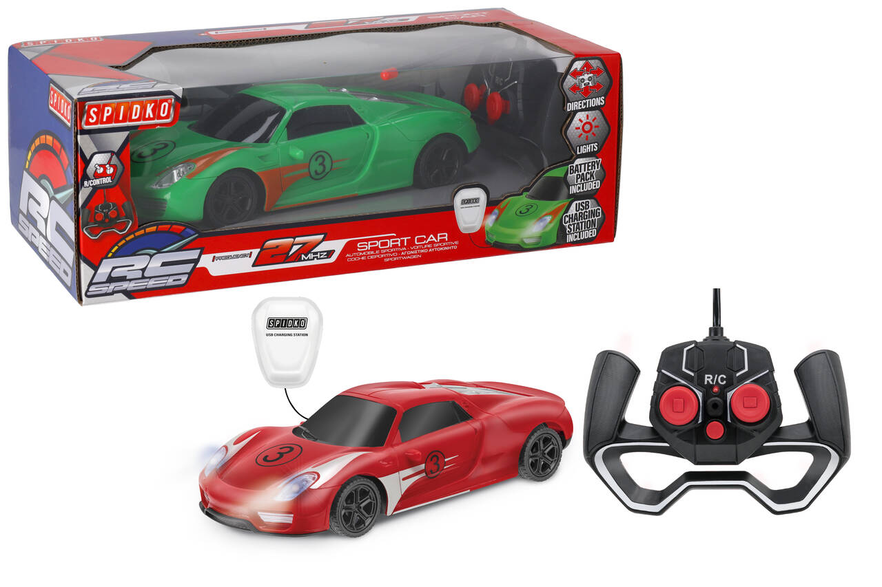 R/C AUTO SPORT 27MHZ 7F C/L/PACCO BATT.STAZ RIC 2C