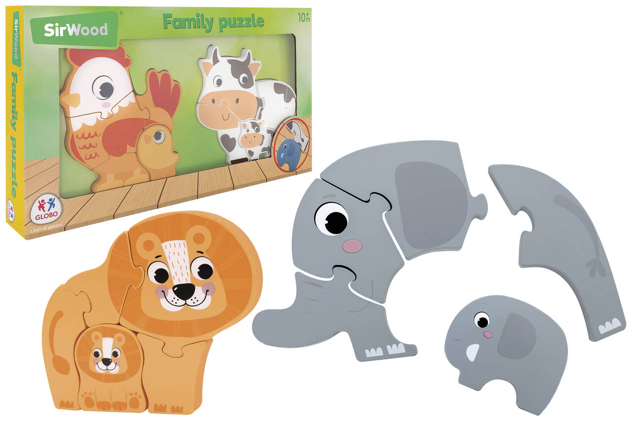 PUZZLE IN LEGNO ANIMALI 2PZ MAMMA E BABY 2ASS.