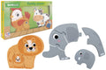 PUZZLE IN LEGNO ANIMALI 2PZ MAMMA E BABY 2ASS.