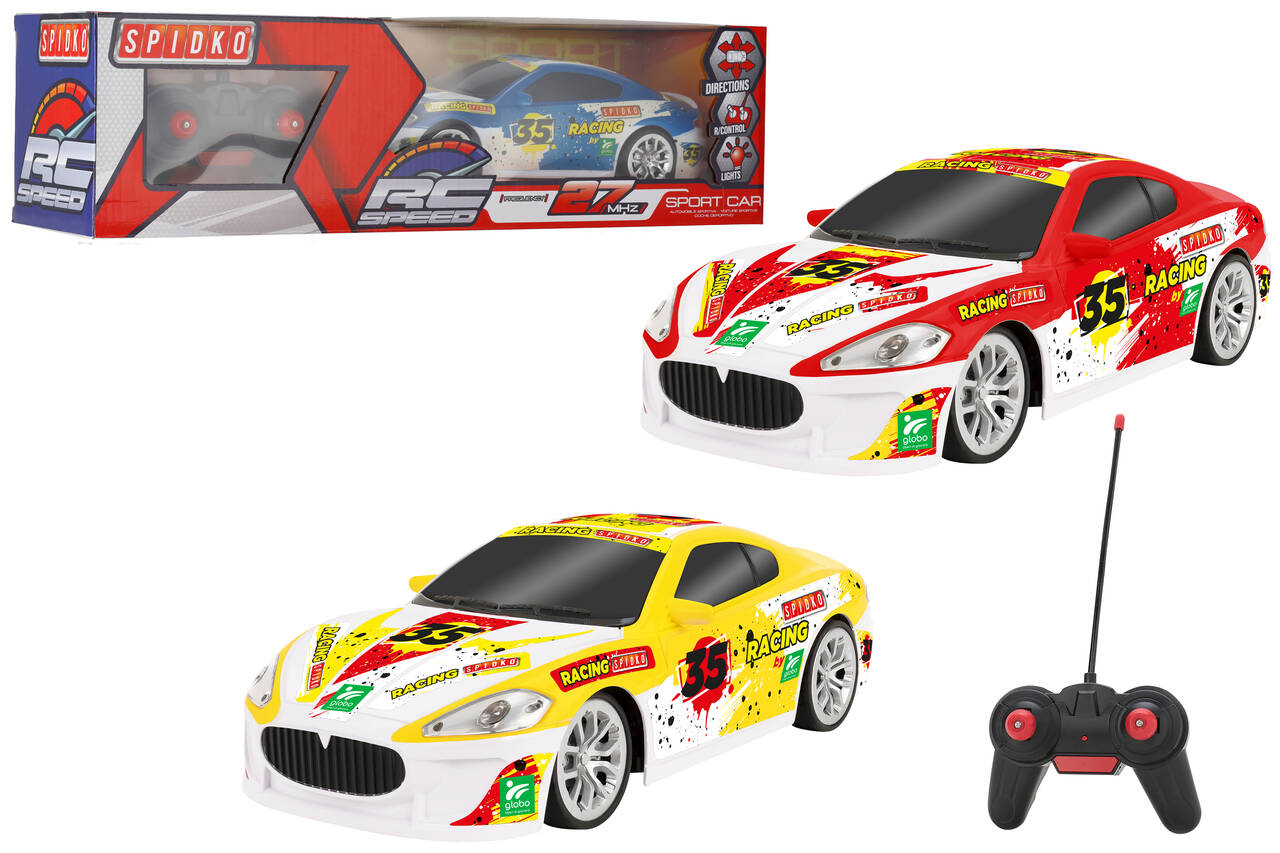 R/C AUTO DA CORSA 7FUNZ. C/LUCI SC1:16 27Mhz 3COL.
