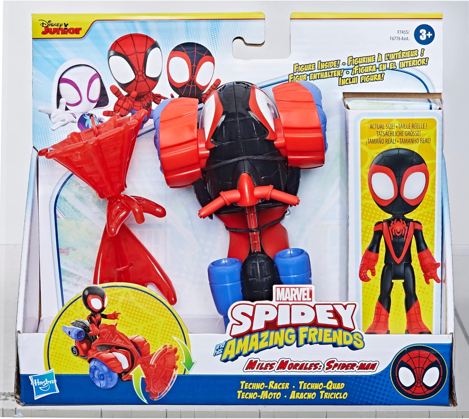 Spidey Veicolo Con Personaggio E Accessori - Miles Techno Racer
