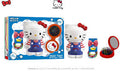 Hello Kitty Cofanetto Gel Doccia Shampoo 400 Ml + Elastici Per Capelli + Spazzola Con Specchietto