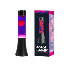 LAMPADA LAVA BASE NERA LIQUIDO VIOLA/ROSA 30 CM