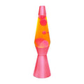 LAMPADA LAVA 36 CM CON BASE ROSSA, LIQUIDO GIALLO E CERA ROSSA