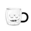 TAZZA IN VETRO CAFFELATTE GREY CAT