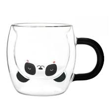 TAZZA IN VETRO PER CAFFELATTE PANDASTIC