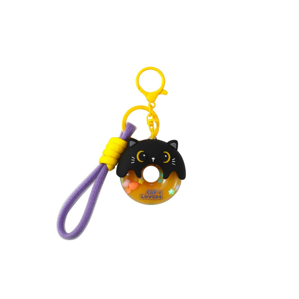 PORTACHIAVI DONUT GATTO NERO