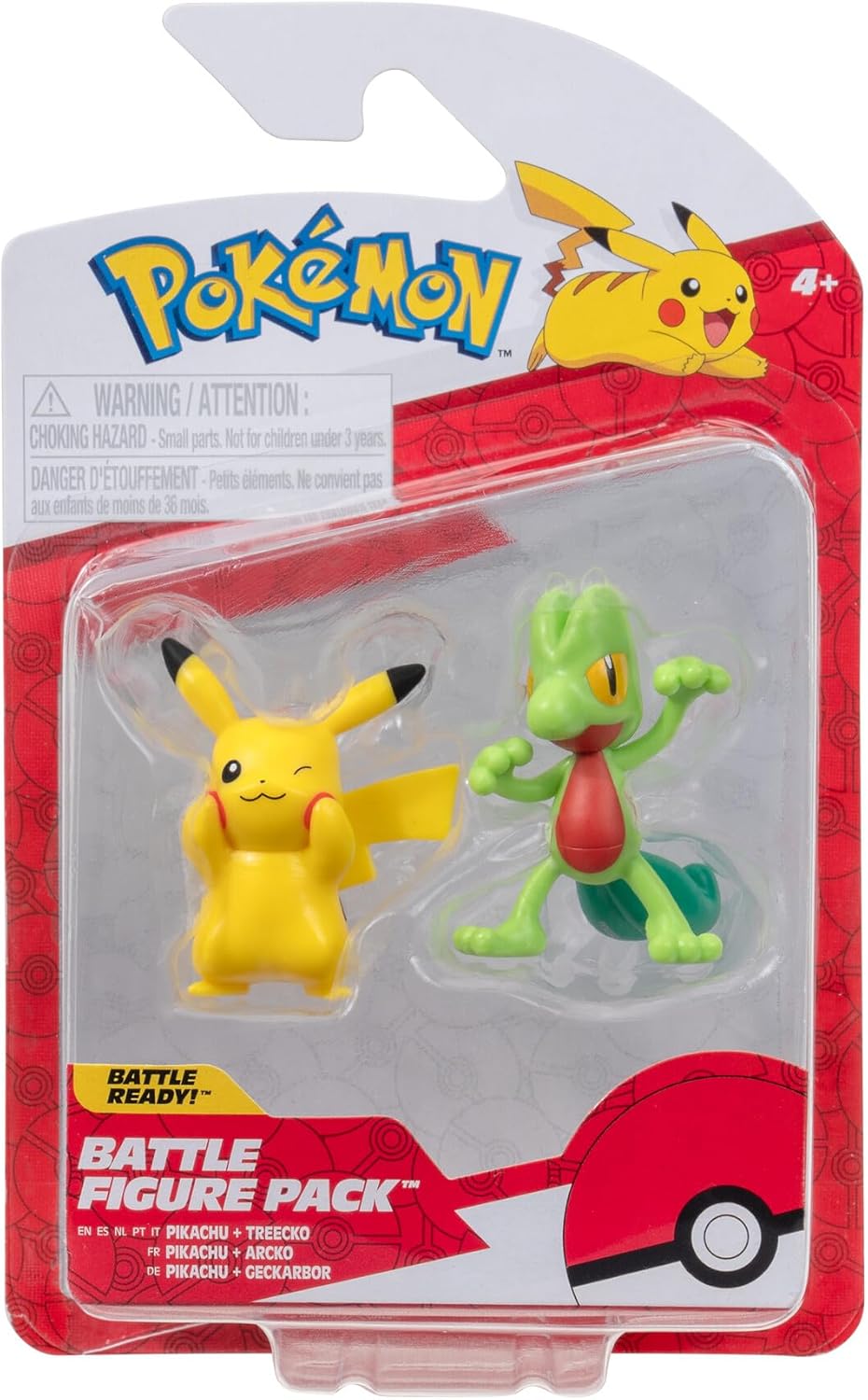 Pokémon Confezione di personaggi da battaglia: Pikachu e Geckabor, 2 figure dettagliate