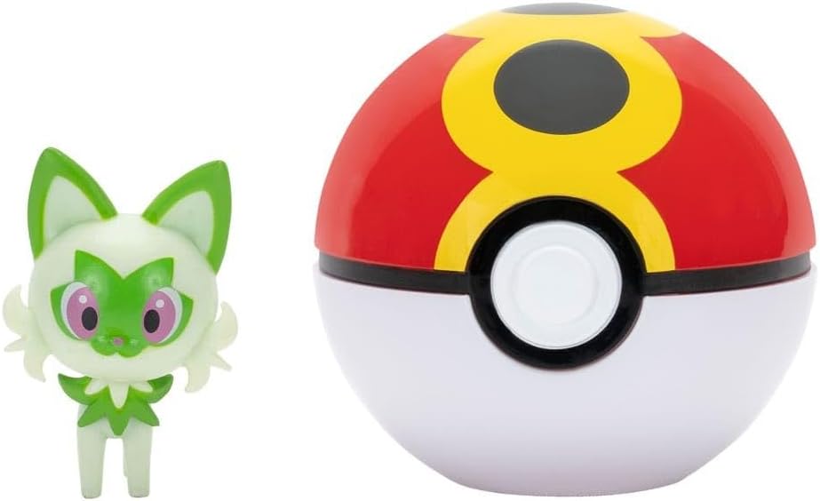 Pokémon Pokéball Clip and Go Felori e Wiederball, ufficiale Pokéball con personaggio mobile, 5 cm, PKW4151