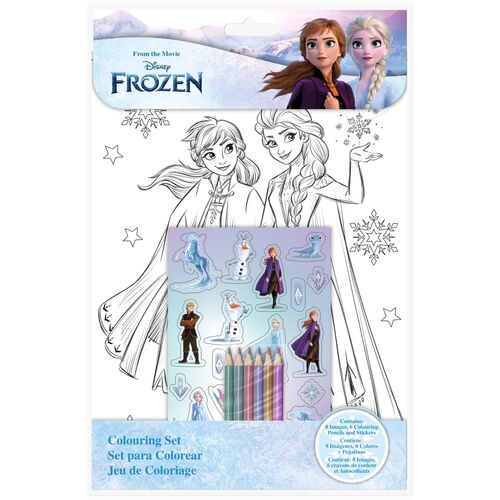 Set con Matite e Disegni da Colorare  Frozen