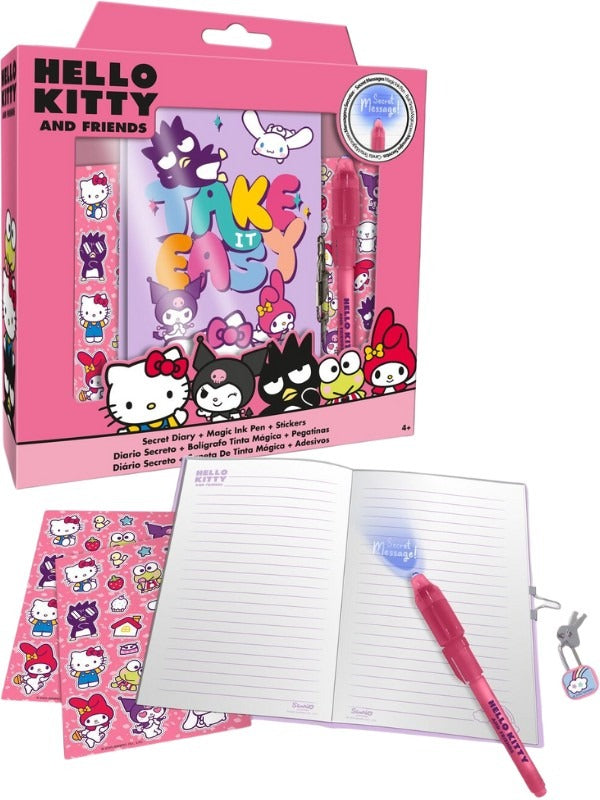 DIARIO SEGRETO CON PENNA MAGICA DI HELLO KITTY E FRIENDS