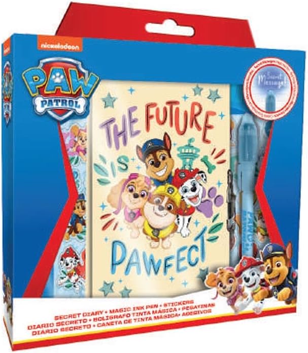 DIARIO SEGRETO PAW PATROL CON PENNA MAGICA E ADESIVI