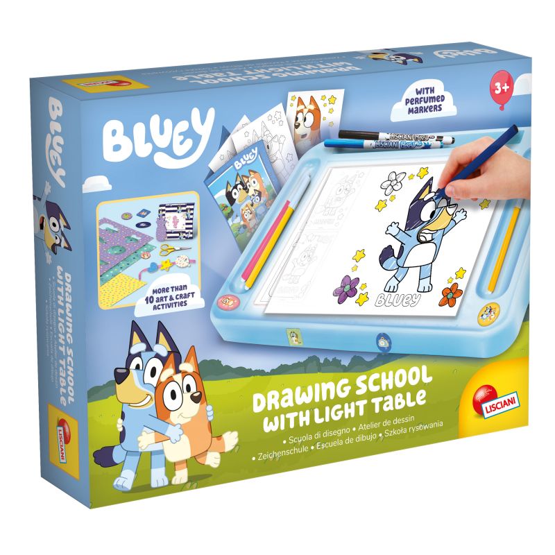 BLUEY SCUOLA DI DISEGNO CON TAVOLO LUMINOSO
