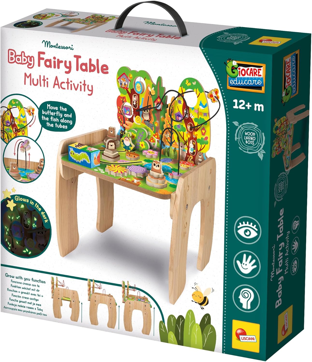 Montessori Legno Tavolo 1000 attivita' Cresce con Te